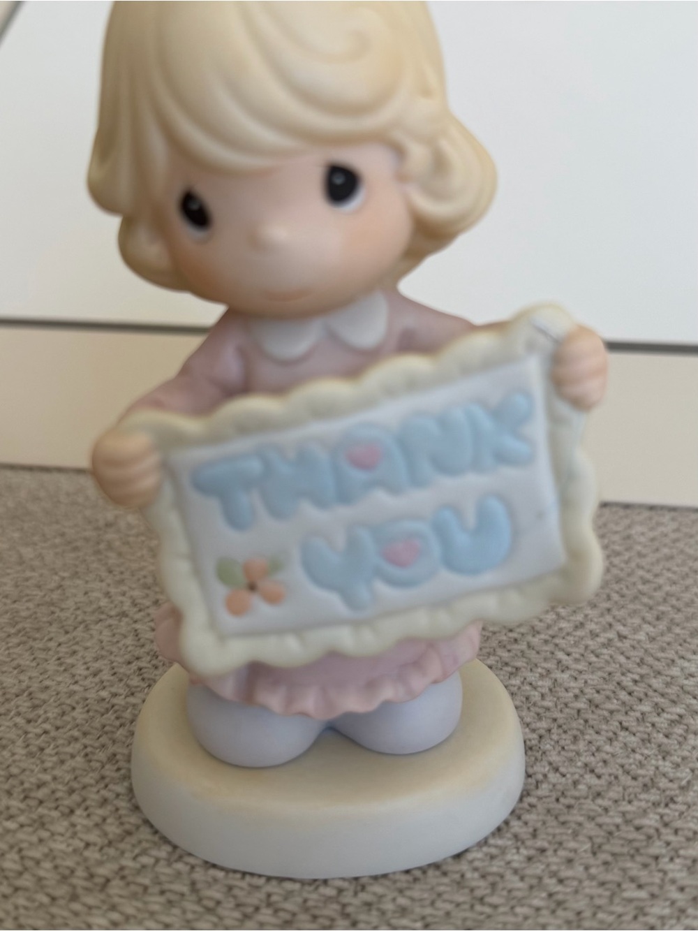 Precious Moments White Porcelain Base with Black Markings